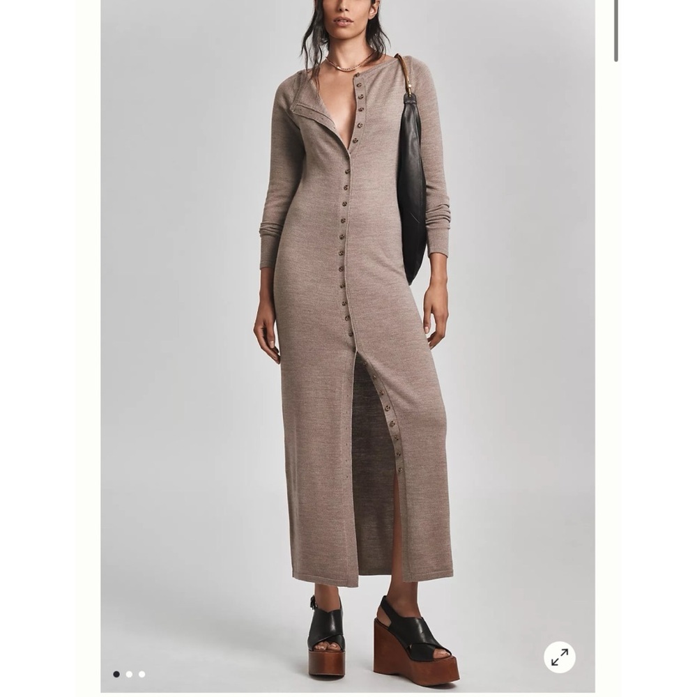 Reformation Cameran Long-Sleeve Button-Front Maxi Dress M NWT - Picture 1 of 7